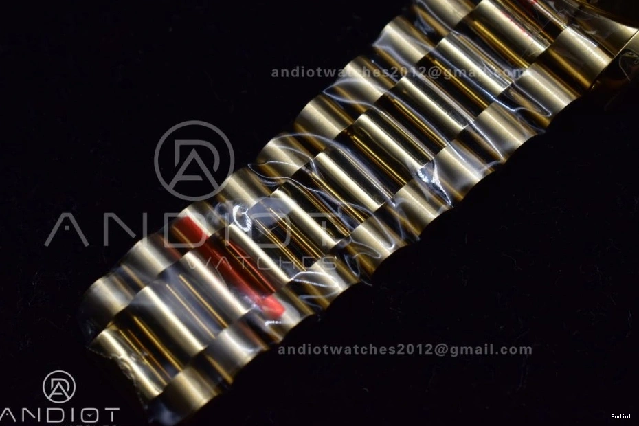 DayDate President 904L Dial JDF Gain 40 YG YG V2 Weight on Bracelet Steel A2836 Stick Markers 0423